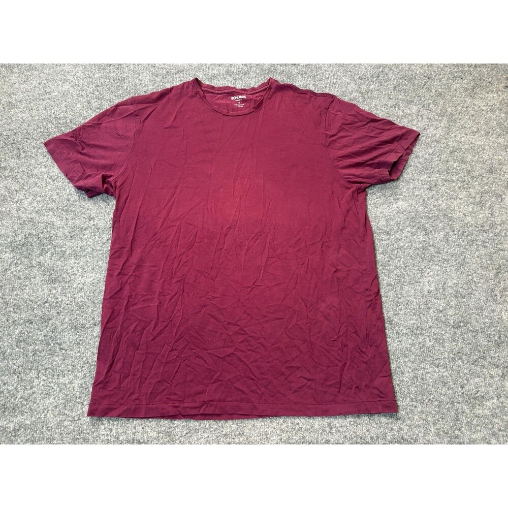 Bonobos Shirt Mens M Red Short Sleeve Crew Neck Pima Cotton Tee Peru Tagless